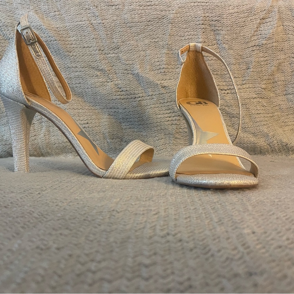 Gianni Bini Ankle Strap Heels Silver